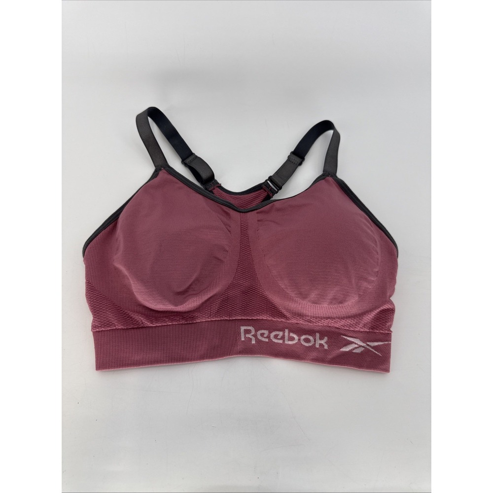 Reebok Sports Bra Size Medium Pink Lightly Padded Wireless Pullover